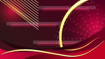 Red Gold Abstract Vector Background. waved lines for brochure, website, flyer design. Transparent lines.