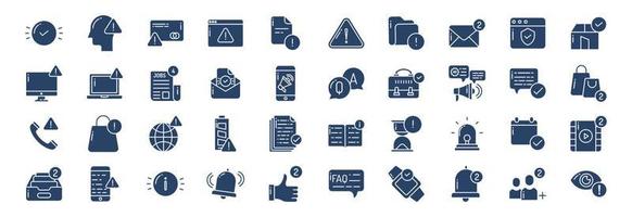 Collection of icons related to Alert and warning, including icons like Profile, bell, like and more. vector illustrations, Pixel Perfect set