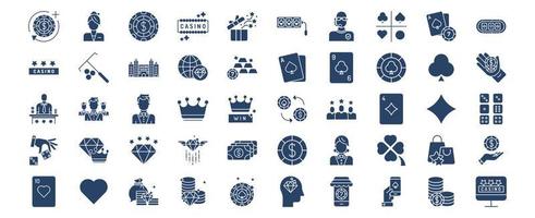 Collection of icons related to Casino and gambling , including icons like betting, Bouncers, Card game and more. vector illustrations, Pixel Perfect set