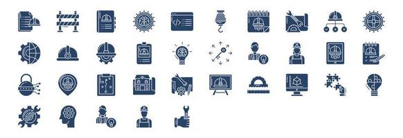 Collection of icons related to Engineering, including icons like Analytics, Book, Coding, Document and more. vector illustrations, Pixel Perfect set