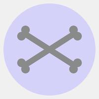 Icon crossbones. Day of the dead celebration elements. Icons in color mate style. Good for prints, posters, logo, party decoration, greeting card, etc. vector
