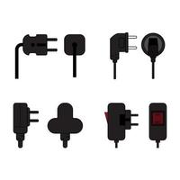 vector set of power plug icons in modern style