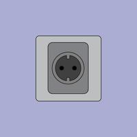 flat power socket icon with vector illustration