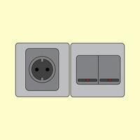 flat power socket icon with vector illustration