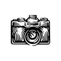 Photo camera in style retro illustration. vector