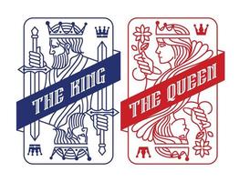 King and queen Playing Card vector