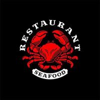 logotipo del restaurante de cangrejo rojo. emblema del restaurante de mariscos. ilustración vectorial vector