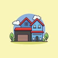 Two-story house vector illustration design