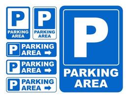 Parking Area Sign Symbol Vector Set