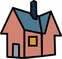 Rear view of a house, illustration, vector, on a white background. vector