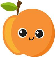 Cute apricot, illustration, vector on white background