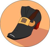 Old retro man shoe, illustration, vector on white background.