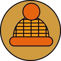 Brown autumn hat, illustration, vector, on a white background. vector
