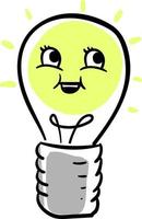 Cute lighting bulb, illustration, vector on white background.