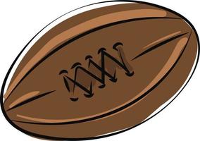 Rugby ball, illustration, vector on white background.