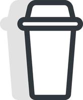 taza de café de plástico blanco, ilustración, vector, sobre un fondo blanco. vector