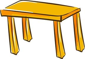 Yellow table, illustration, vector on white background.