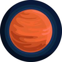 Mars planet, illustration, vector on white background