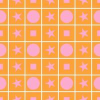 Different shapes,seamless pattern on orange background. vector