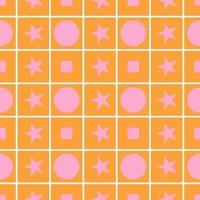 Different shapes,seamless pattern on orange background. vector