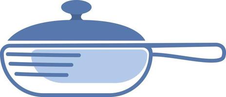 Pan with a lid , illustration, vector on white background.