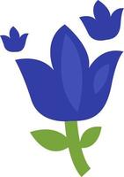 Dark blue flower, illustration, vector on a white background.