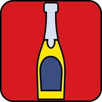 Yellow alcohol bottle, illustration, vector, on a white background. vector