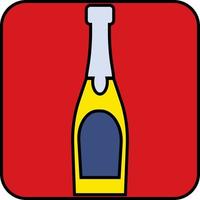 Yellow alcohol bottle, illustration, vector, on a white background. vector