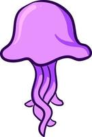 Purple jellyfish, illustration, vector on white background.