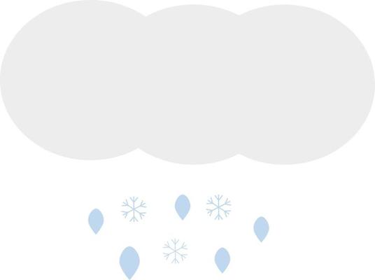 Wet snow cloud, icon illustration, vector on white background