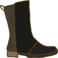 Black boot, illustration, vector on white background.