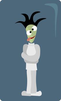 Man in straitjacket, illustration, vector on white background.