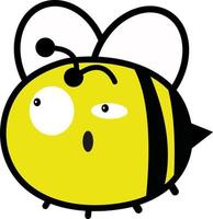 Indignant bee, illustration, vector on a white background.