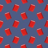 Red books , seamless pattern on a blue background. vector