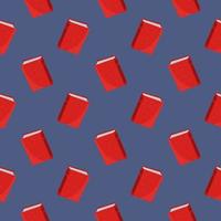 Red books , seamless pattern on a blue background. vector