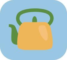 Camping teapot, illustration, vector on a white background.