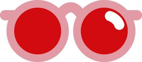 Red sunglasses, illustration, vector on a white background.