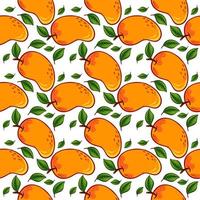 Mango pattern, seamless pattern on white background. vector