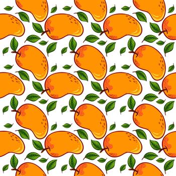 Mango pattern, seamless pattern on white background. vector