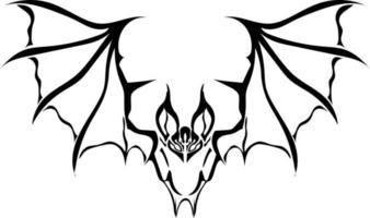 flat design of a bat on white background vector