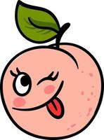 Cute little peach, illustration, vector on white background