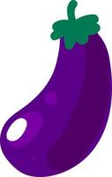 Purple eggplant, illustration, vector on white background.