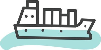 Transport ship, illustration, vector, on a white background. vector