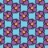 Small violets,seamless pattern on blue background. vector