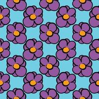 Small violets,seamless pattern on blue background. vector