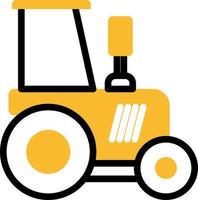 Hard equipments tractor, illustration, vector on a white background.