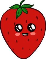 Cute strawberry ,illustration,vector on white background vector
