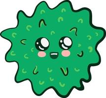 Green cute virus, illustration, vector on white background