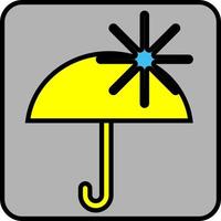 Snowing with umbrella, illustration, vector on a white background.