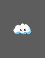 Cute little cloud, illustration, vector on white background.